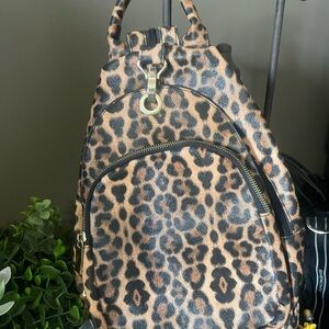 Leopard Print Backpack & Sling bag in one